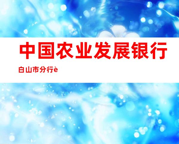 中国农业发展银行白山市分行营业部