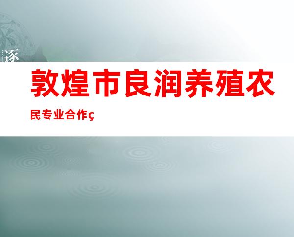 敦煌市良润养殖农民专业合作社