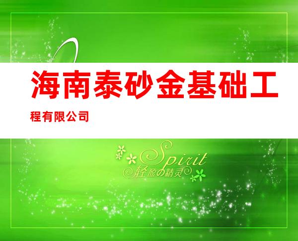 海南泰砂金基础工程有限公司