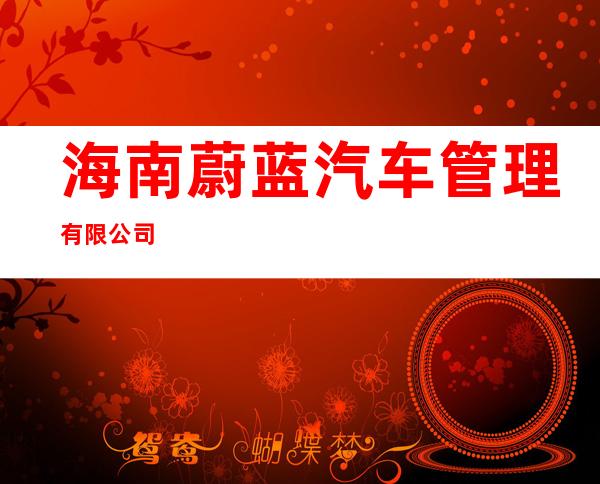 海南蔚蓝汽车管理有限公司