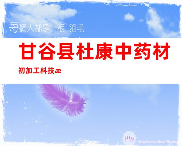 甘谷县杜康中药材初加工科技有限公司