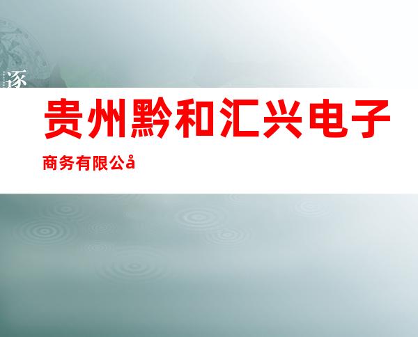 贵州黔和汇兴电子商务有限公司