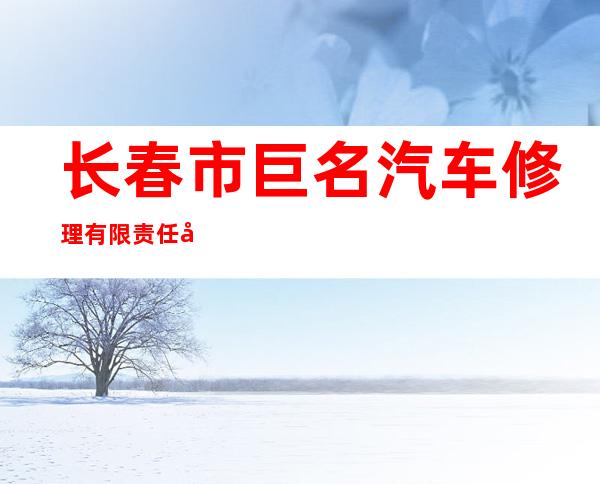 长春市巨名汽车修理有限责任公司