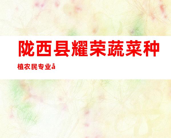陇西县耀荣蔬菜种植农民专业合作社