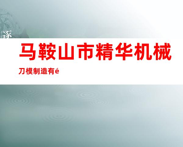 马鞍山市精华机械刀模制造有限公司